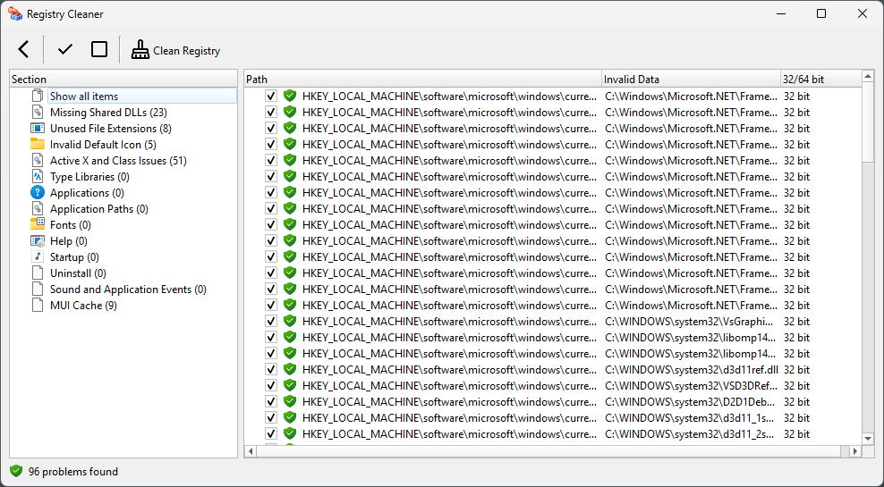 TweakNow RegCleaner screenshot TweakNow RegCleaner screenshot