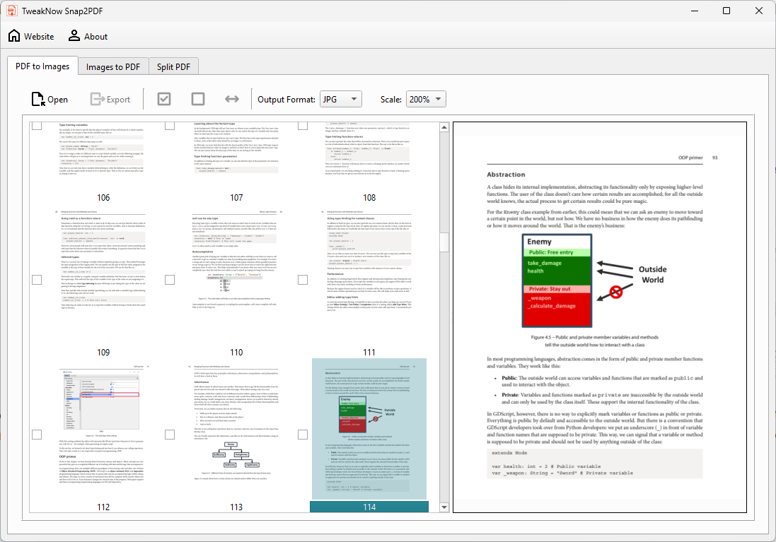 TweakNow Snap2PDF Main Screen