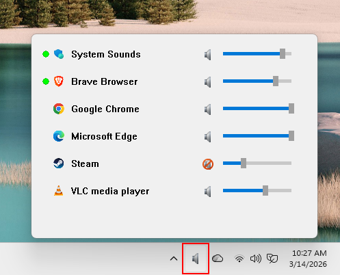 VolumeHub Main Screen
