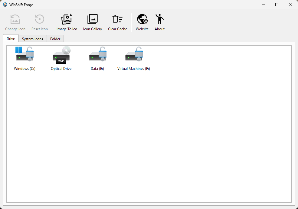 WinShift Forge Main Screen